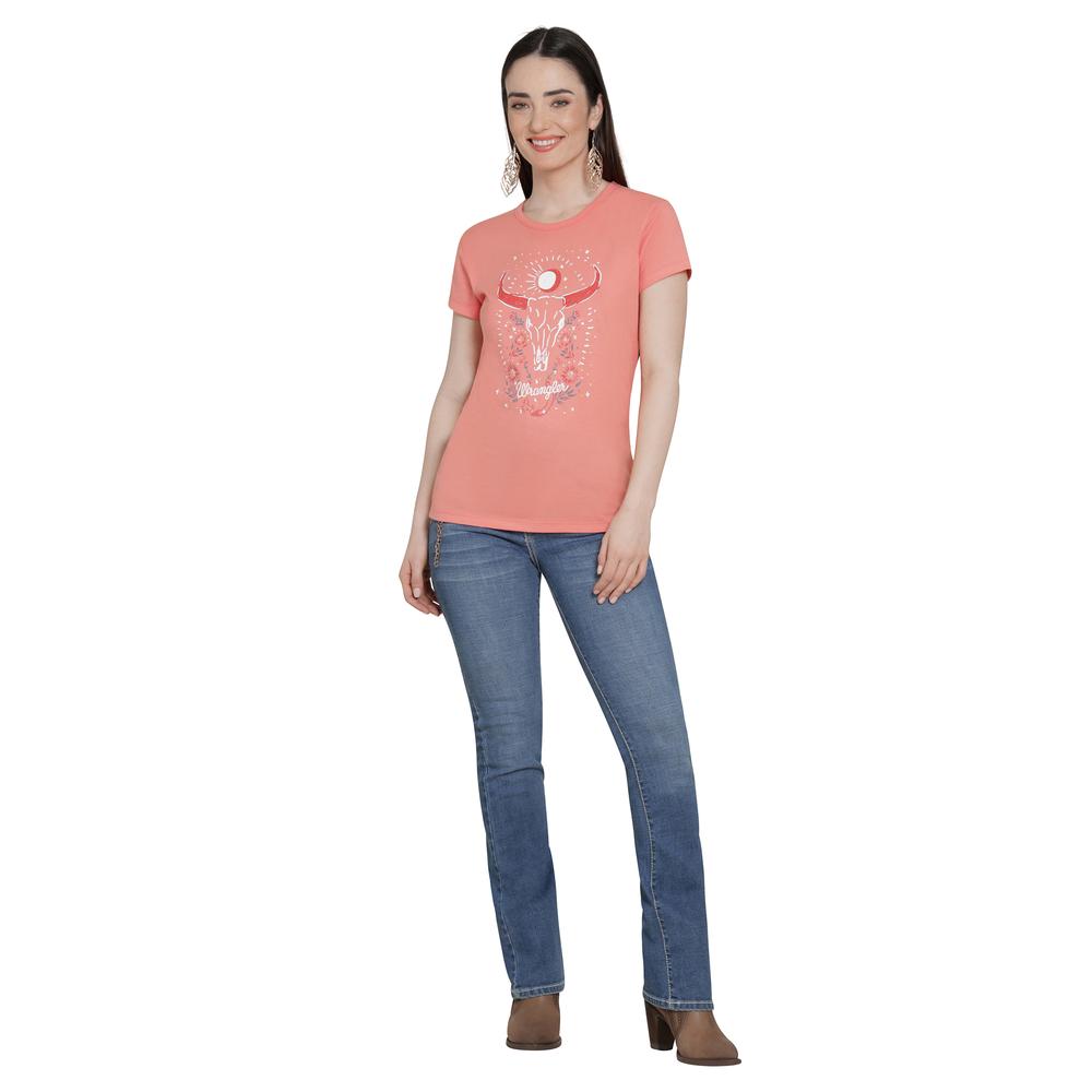 Foto 5 pulgar | Playera Wrangler Mujer Slim Manga Corta 274 Coral