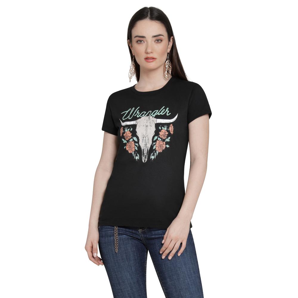 Foto 2 pulgar | Playera Wrangler Mujer Slim Manga Corta 325 Negro