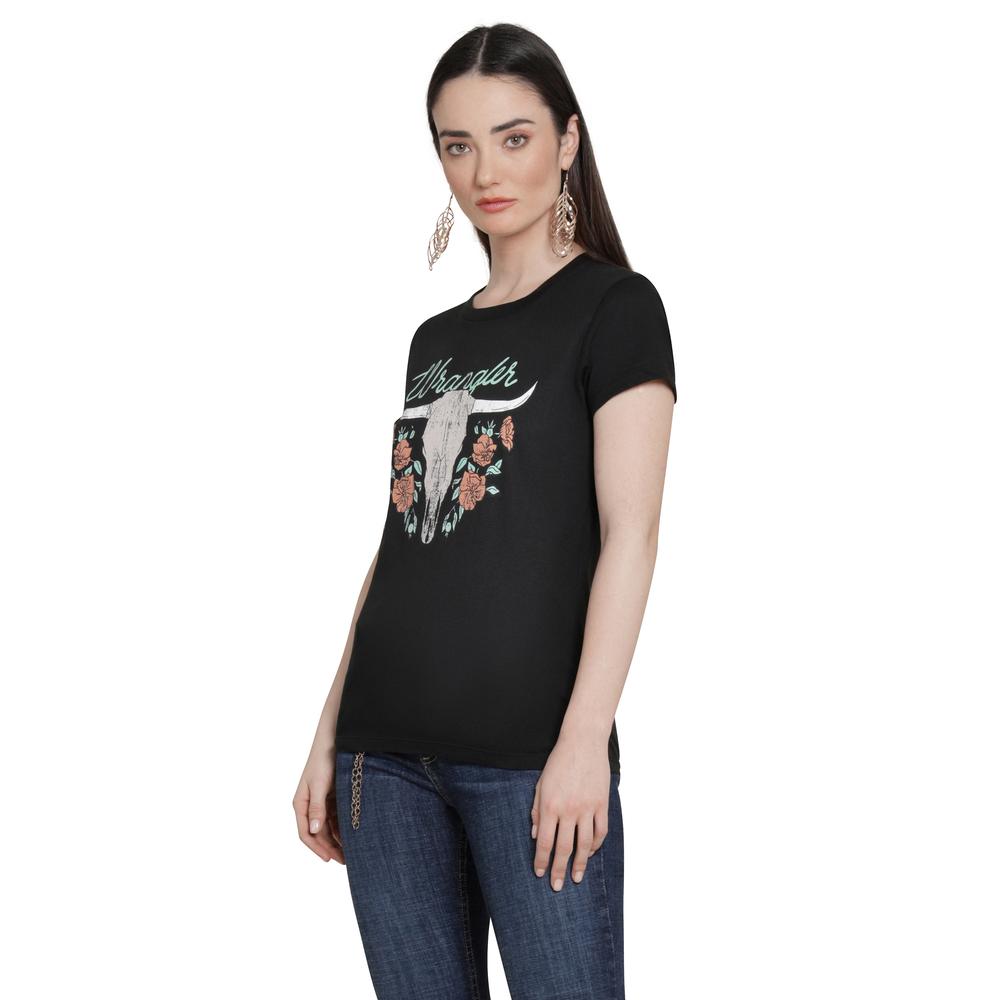 Foto 3 pulgar | Playera Wrangler Mujer Slim Manga Corta 325 Negro