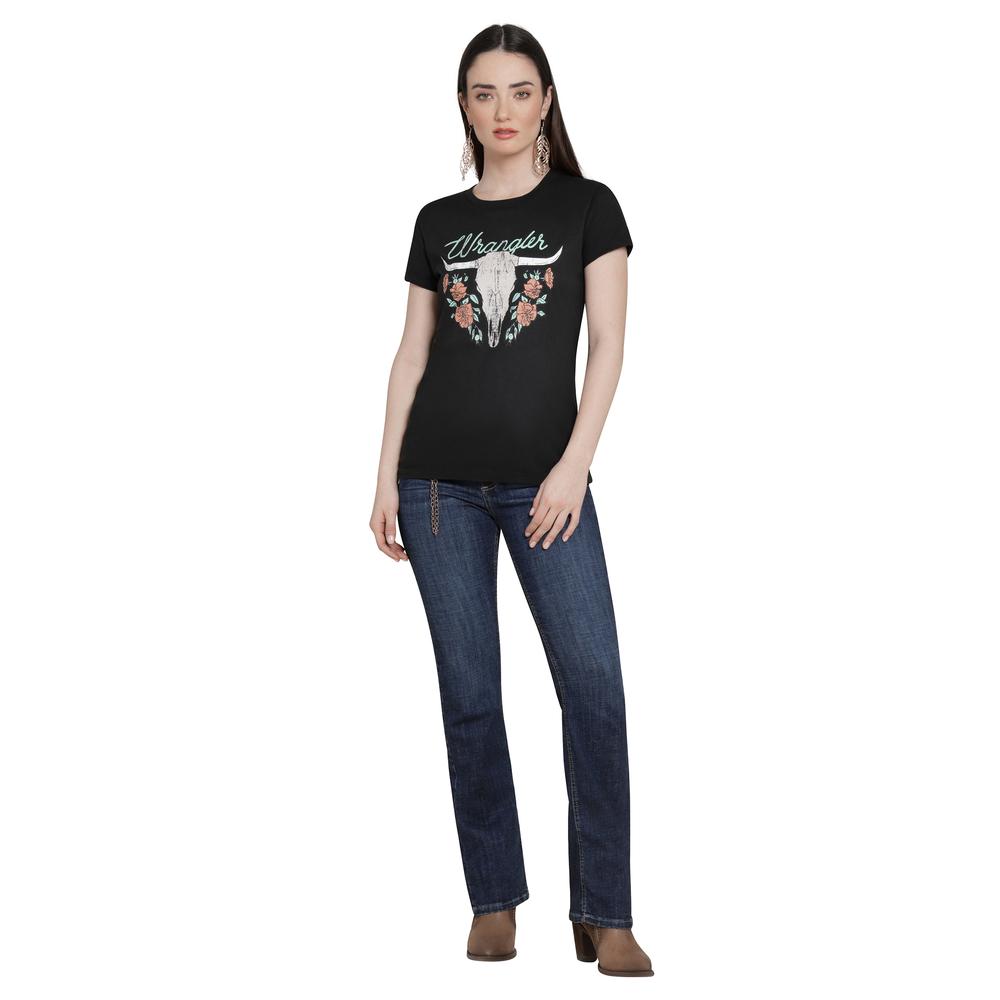 Foto 5 pulgar | Playera Wrangler Mujer Slim Manga Corta 325 Negro
