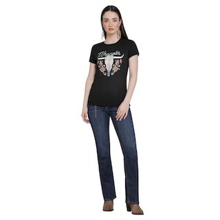 Foto 4 | Playera Wrangler Mujer Slim Manga Corta 325 Negro