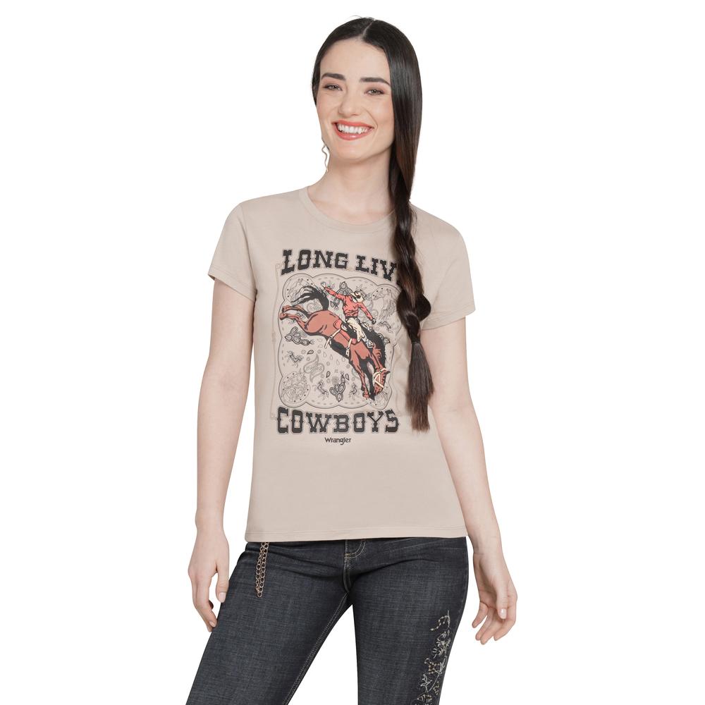 Foto 2 pulgar | Playera Wrangler Mujer Slim Manga Corta 326 Cafe