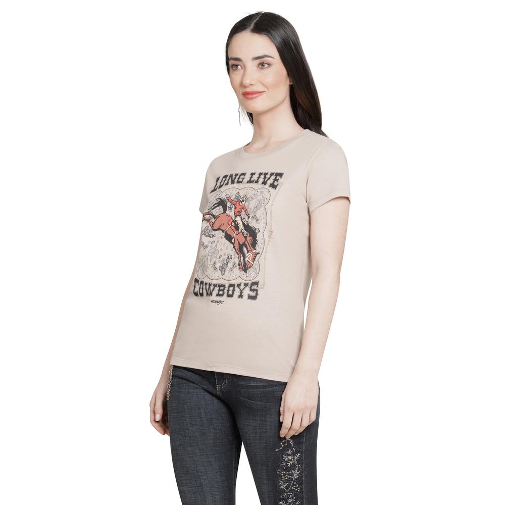 Foto 3 pulgar | Playera Wrangler Mujer Slim Manga Corta 326 Cafe
