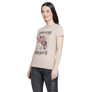 Foto 2 | Playera Wrangler Mujer Slim Manga Corta 326 Cafe