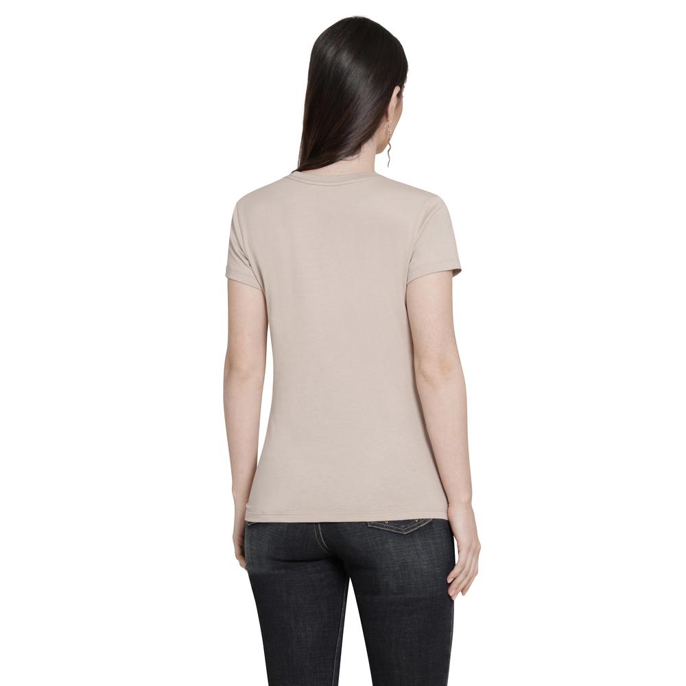 Foto 4 pulgar | Playera Wrangler Mujer Slim Manga Corta 326 Cafe