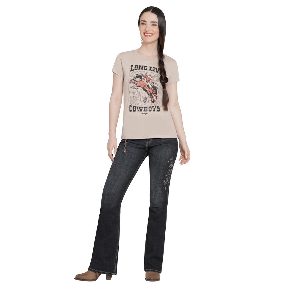 Foto 5 pulgar | Playera Wrangler Mujer Slim Manga Corta 326 Cafe