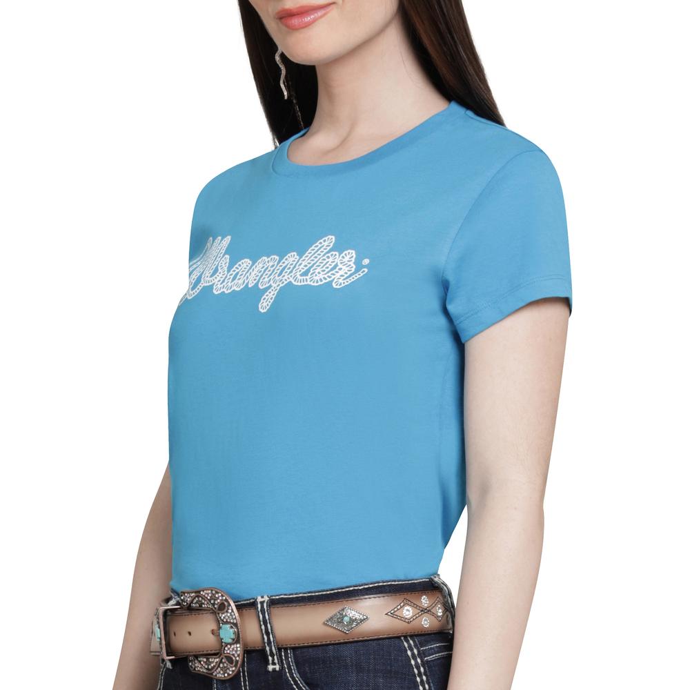 Foto 6 pulgar | Playera Wrangler Mujer Slim Manga Corta 272 Azul Marino