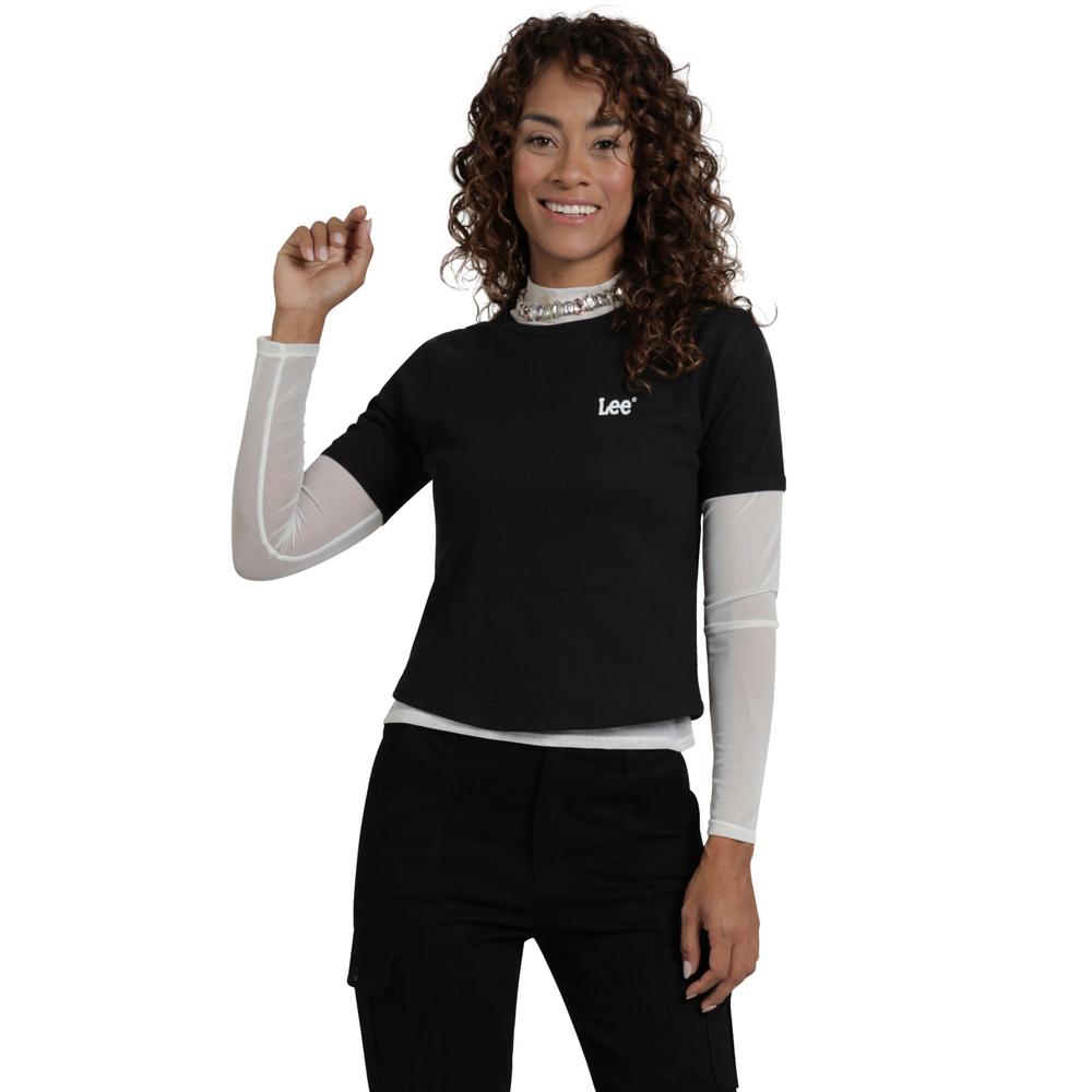 Foto 2 pulgar | Playera Lee Mujer Quality Genuine Slim Fit 309 Negro