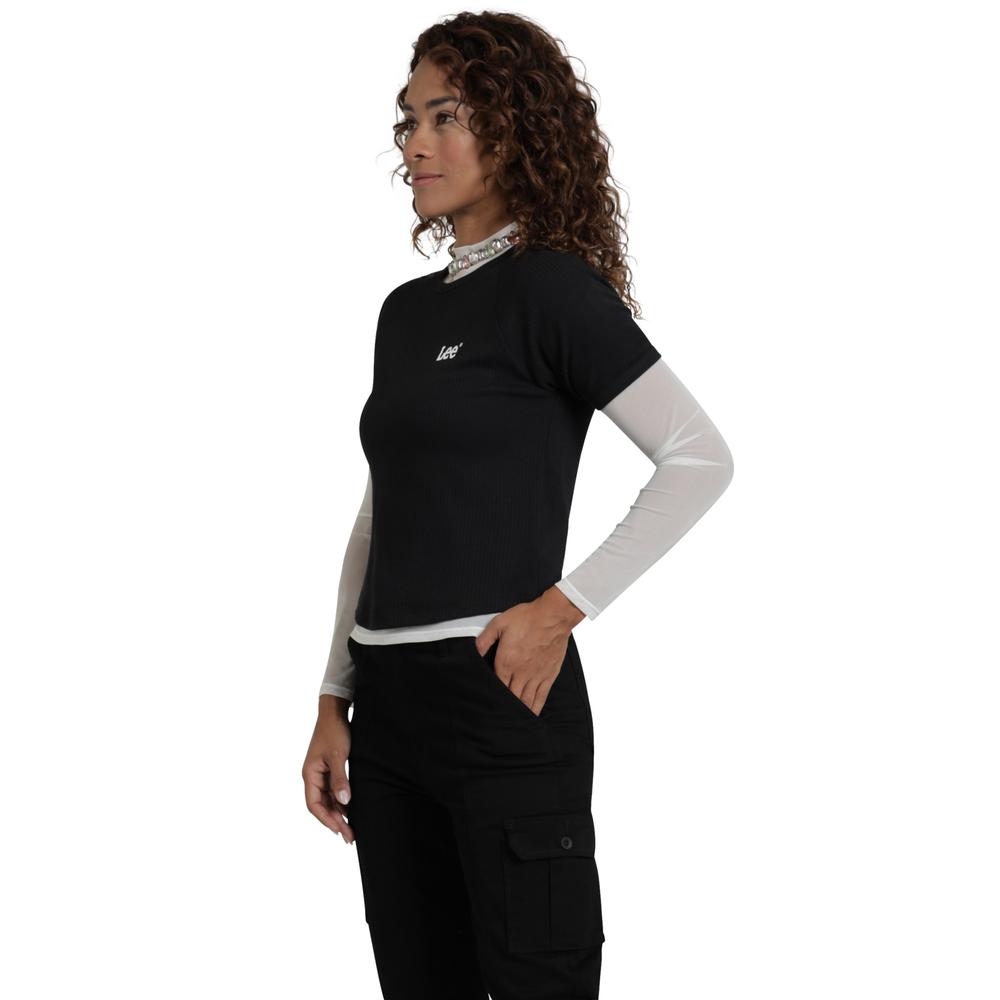 Foto 3 pulgar | Playera Lee Mujer Quality Genuine Slim Fit 309 Negro