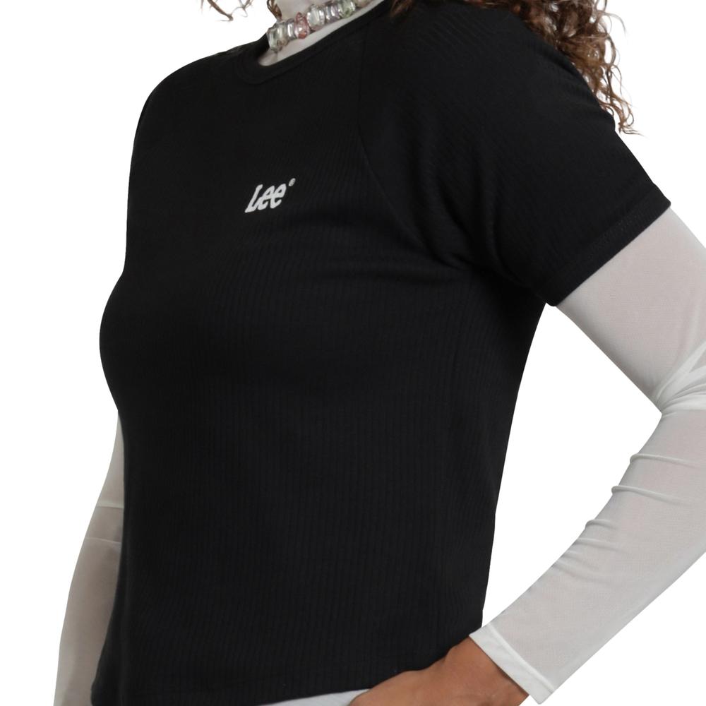 Foto 6 pulgar | Playera Lee Mujer Quality Genuine Slim Fit 309 Negro