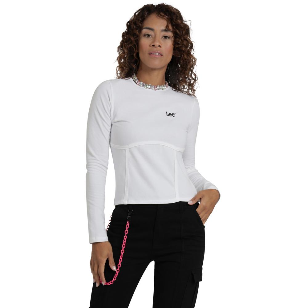 Foto 1 | Playera Lee Mujer Quality Genuine Slim Fit 518 Blanco