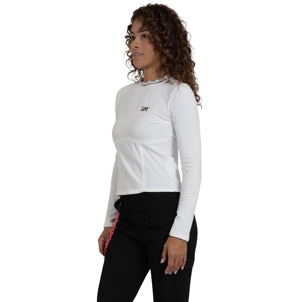 Foto 3 pulgar | Playera Lee Mujer Quality Genuine Slim Fit 518 Blanco