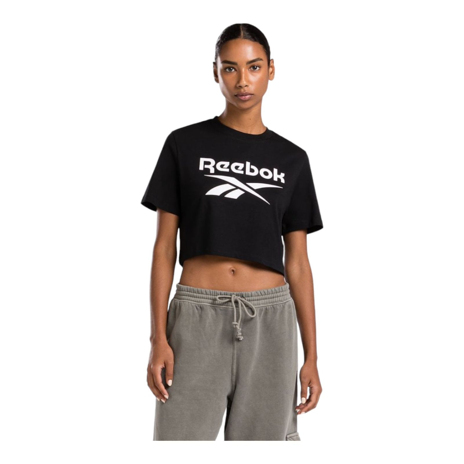 Foto 3 pulgar | Playera Reebok Crop Para Mujer Color Negro Modelo 100034775