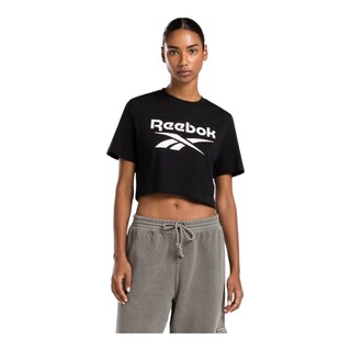 Foto 2 | Playera Reebok Crop Para Mujer Color Negro Modelo 100034775