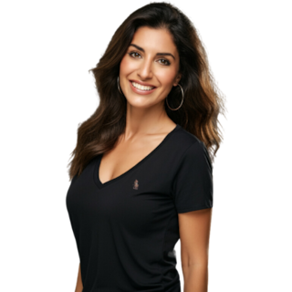 Foto 2 | Playera HPC Polo Cuello V Negro para Mujer