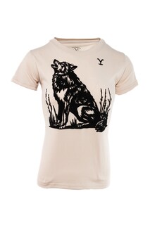 Foto 2 | Playera Yellowstone Lobo Terciopelo Arena