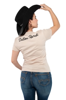 Foto 6 | Playera Yellowstone Lobo Terciopelo Arena