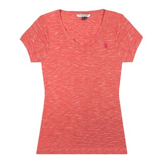 Foto 1 | Playera para Dama Maga Corta U. S Polo Assn color Anaranjado