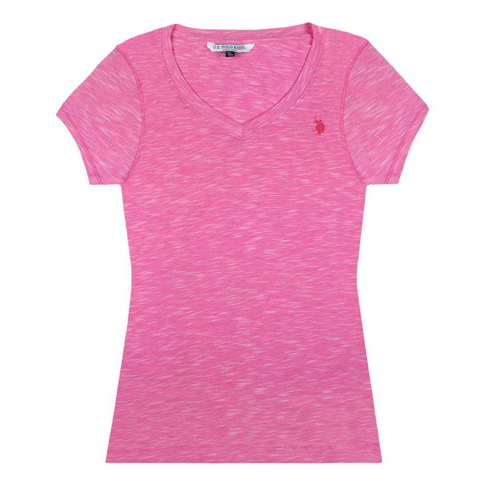 Foto 2 pulgar | Playera para Dama Maga Corta U. S Polo Assn color Rosa