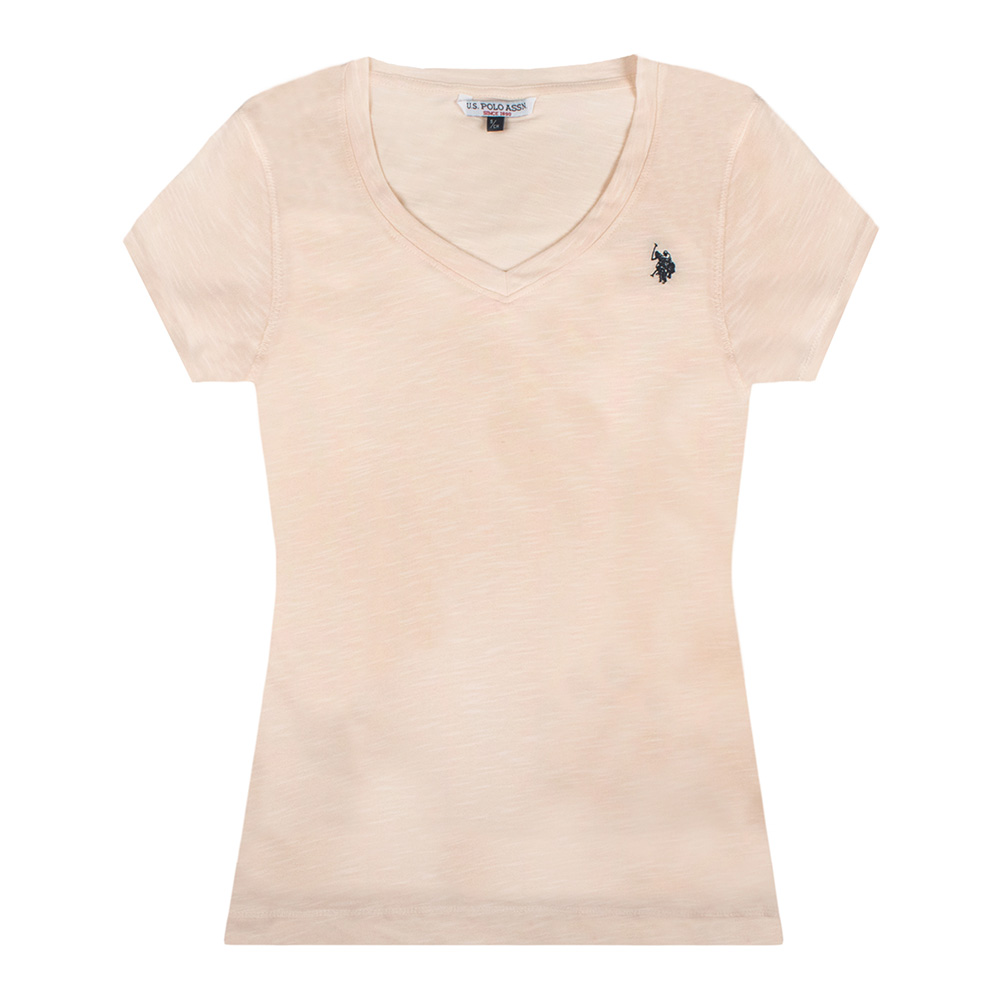 Foto 2 pulgar | Playera para Dama Maga Corta U. S Polo Assn color Beige