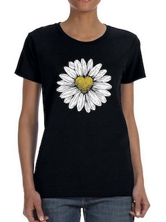 Foto 1 | Playera Smartprintsink Mujer de Margarita color Negro