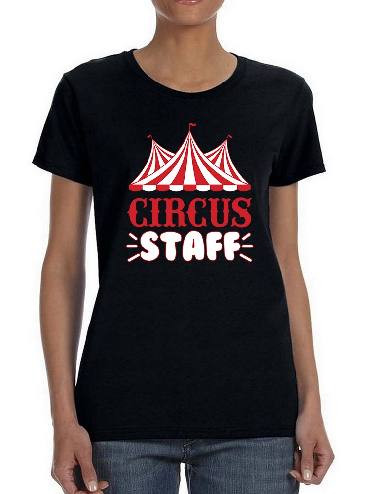 Foto 2 pulgar | Playera Smartprintsink color Negro para Mujer Staff del Circo