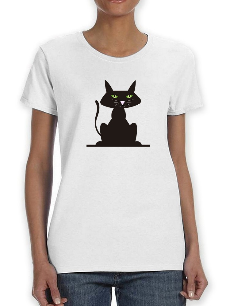 Foto 2 pulgar | Playera Smartprintsink para Mujer - Ilustración Gatito Negro