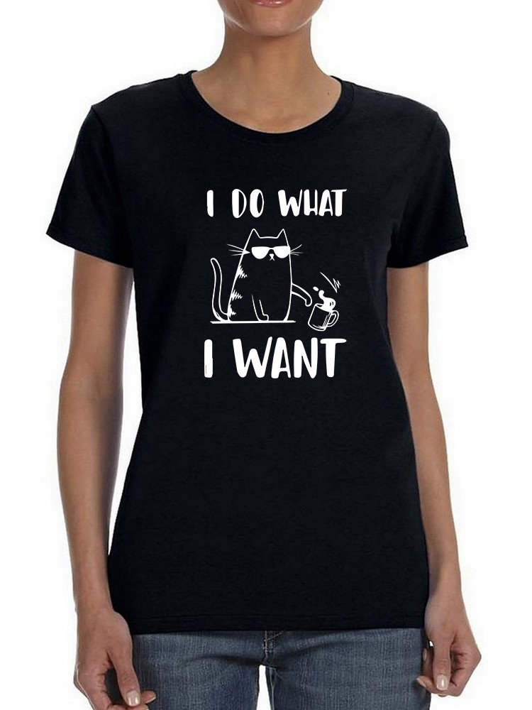 Foto 2 pulgar | Playera Smartprintsink Mujer Ilustración de Gatito Rebelde color Negro