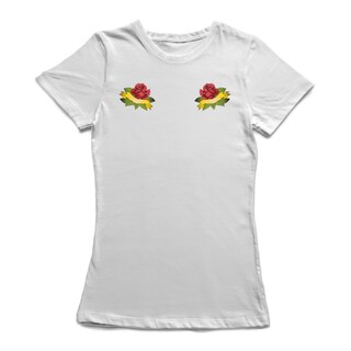 Foto 1 | Playera Smartprintsink para Mujer - Ilustración Rosas Gemelas
