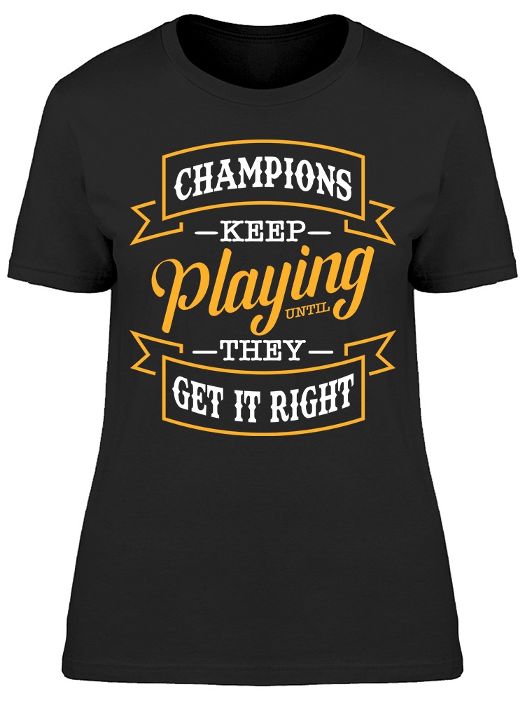 Foto 2 pulgar | Playera Smartprintsink color Negro para Mujer Los Campeones Siguen Jugando