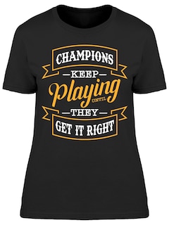 Foto 1 | Playera Smartprintsink color Negro para Mujer Los Campeones Siguen Jugando