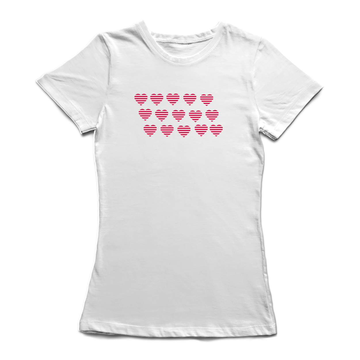 Foto 2 pulgar | Playera Smartprintsink para Mujer - Corazones A Rayas