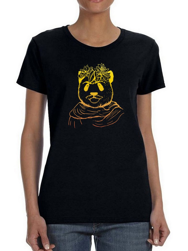 Foto 2 pulgar | Playera Smartprintsink Mujer Panda Con Corona De Flores