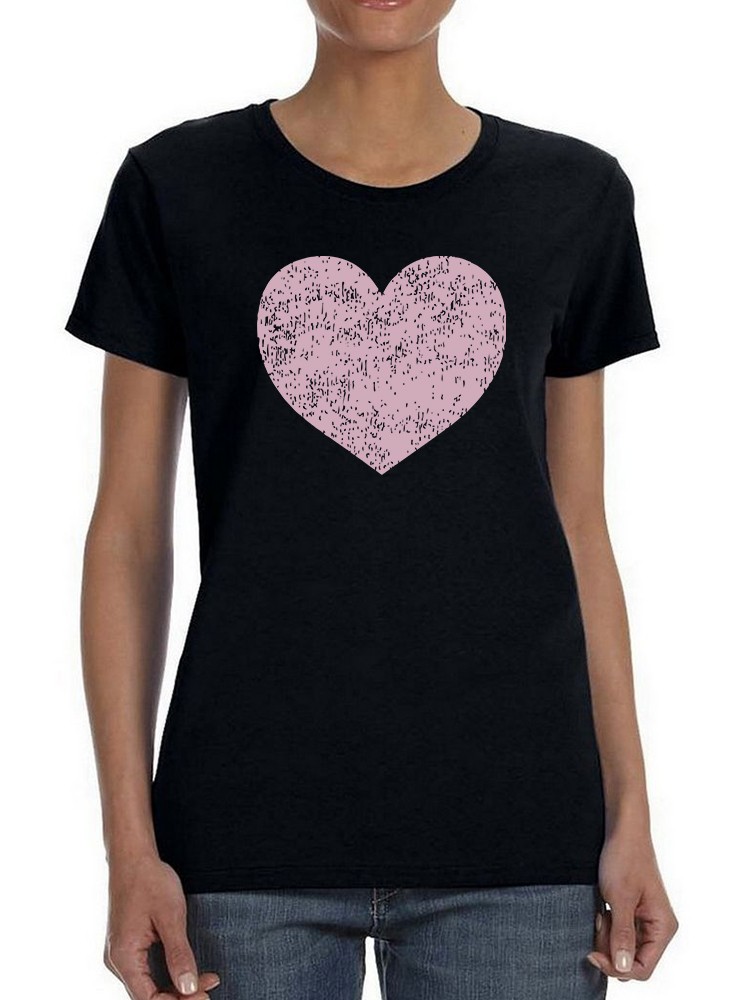 Playera Smartprintsink Mujer de Corazón Estilo Grunge color Negro