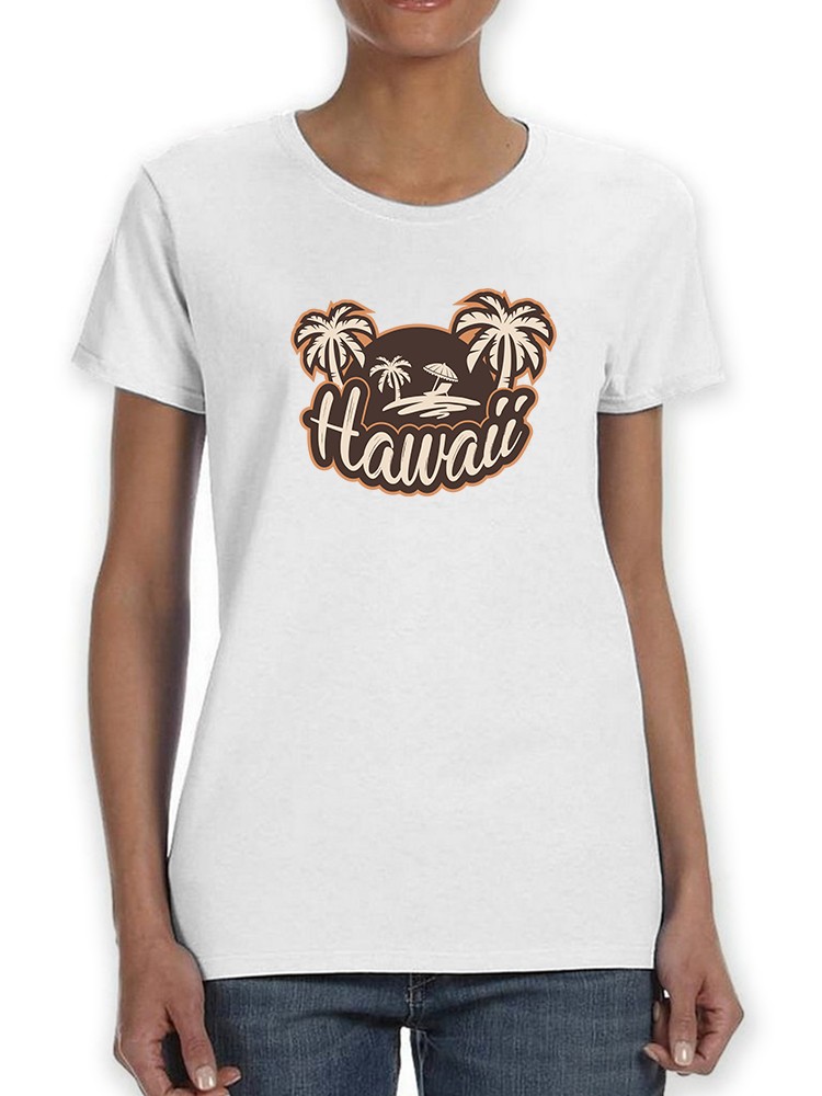 Foto 2 pulgar | Playera Smartprintsink para Mujer - Hawaii Logo con Palmeras