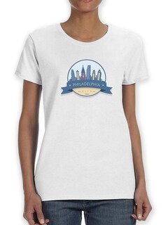 Foto 1 | Playera Smartprintsink para Mujer Philadelphia Logo Con Rascacielos