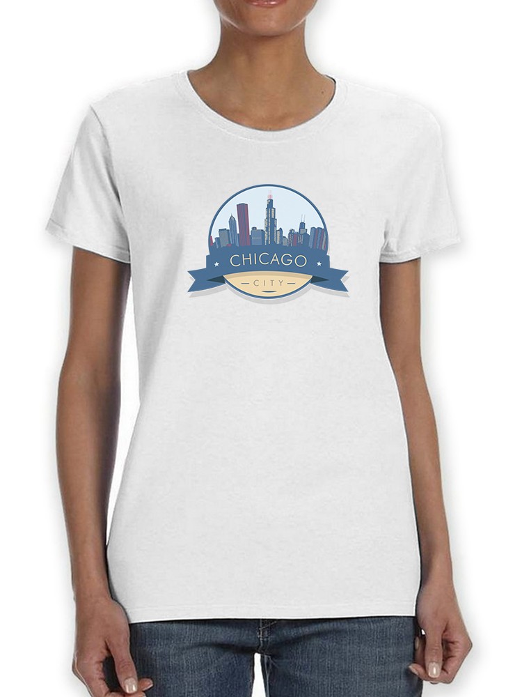 Foto 2 pulgar | Playera Smartprintsink para Mujer - Ciudad De Chicago. Logo Con Rascacielos