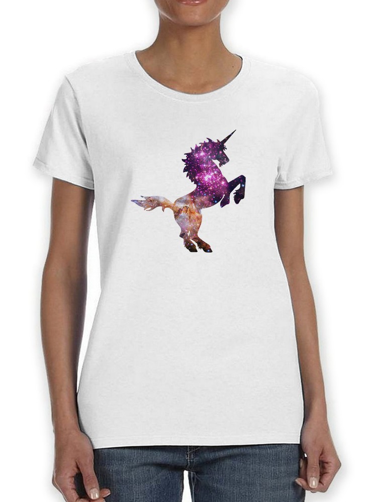 Foto 2 pulgar | Playera Smartprintsink Mujer Silueta De Unicornio Con Galaxia