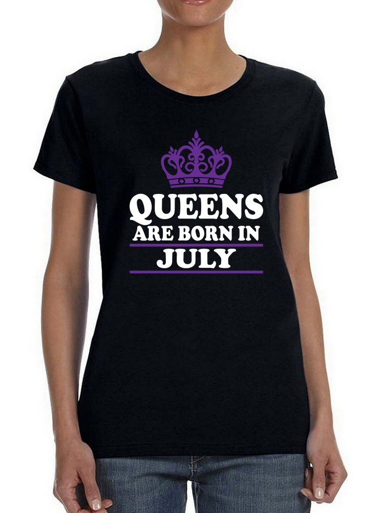 Foto 2 pulgar | Playera Smartprintsink color Negro para Mujer las Reinas Nacen en Julio
