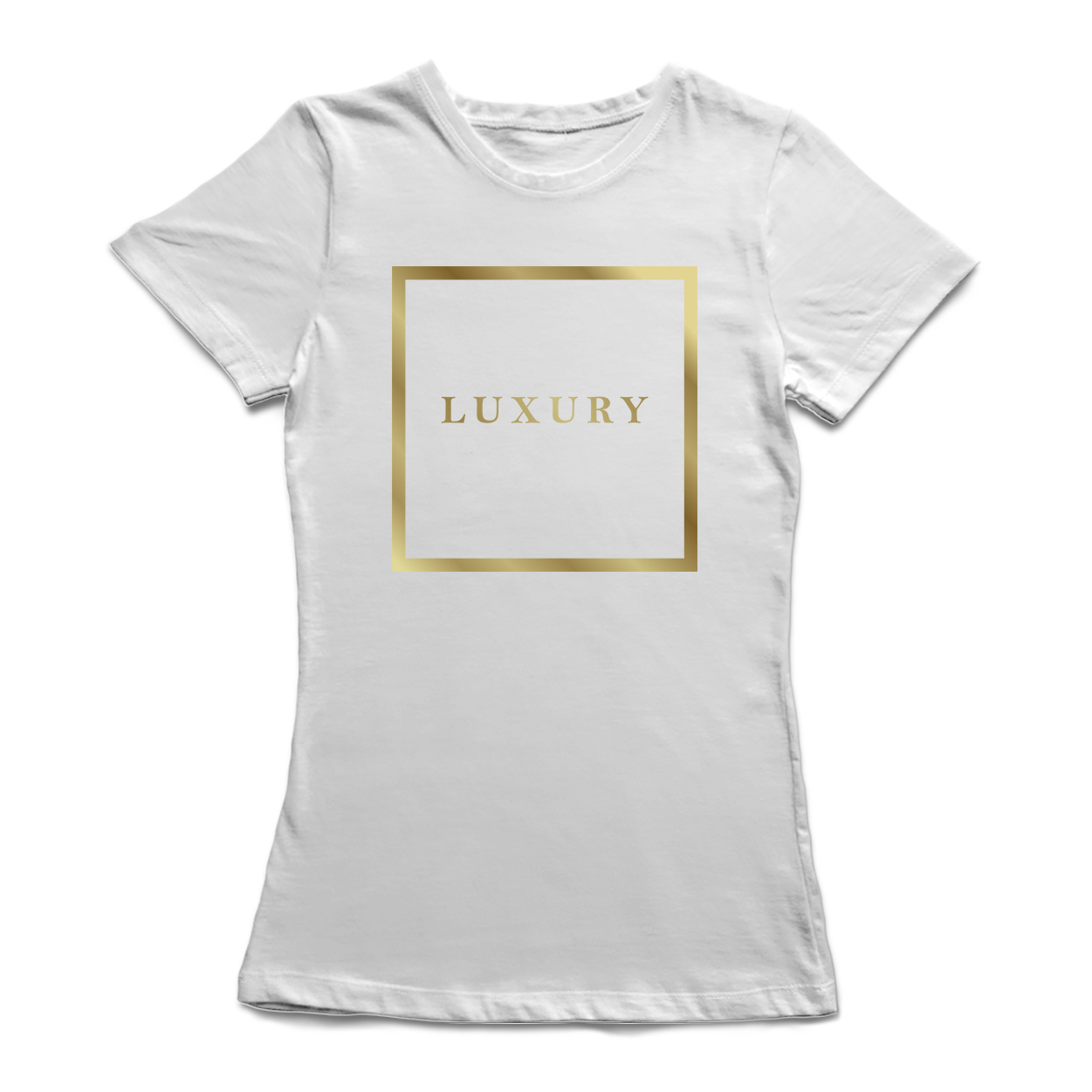 Foto 2 pulgar | Playera Smartprintsink para Mujer Lujosa Banner Dorado