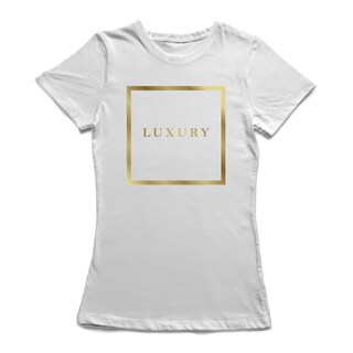 Foto 1 | Playera Smartprintsink para Mujer Lujosa Banner Dorado