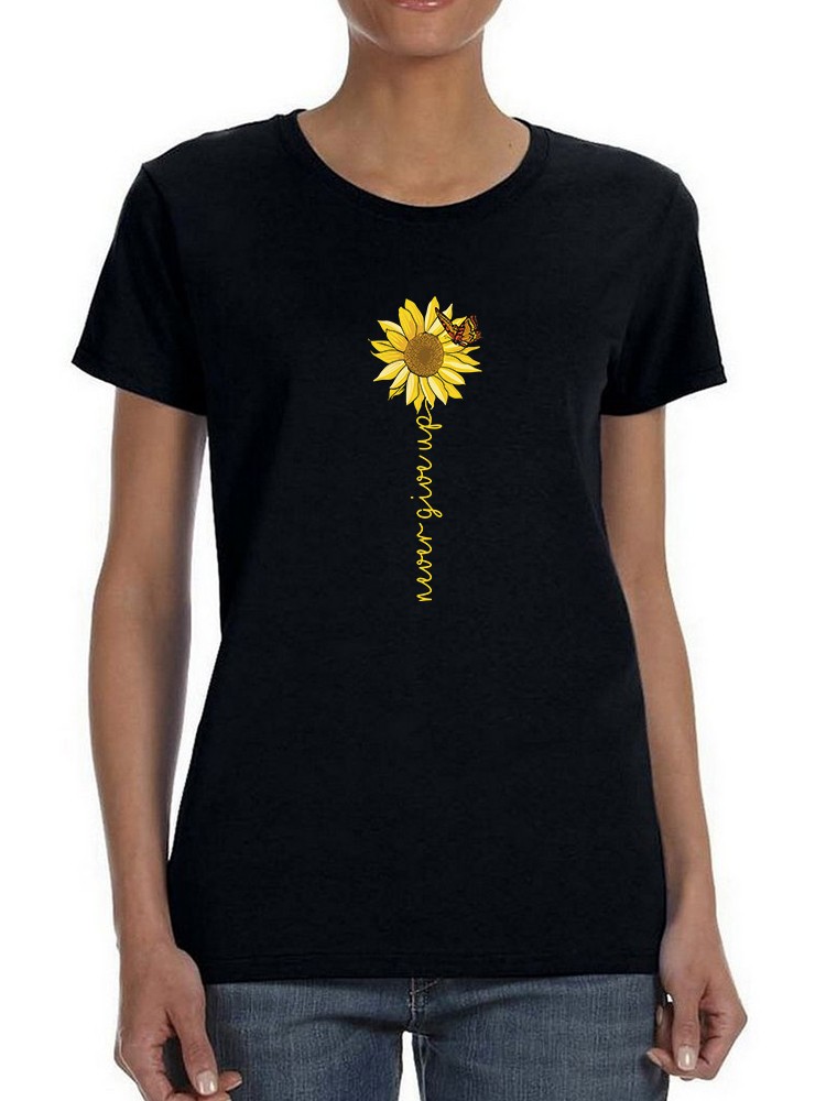 Playera Smartprintsink Girasol con Mariposa para Mujer