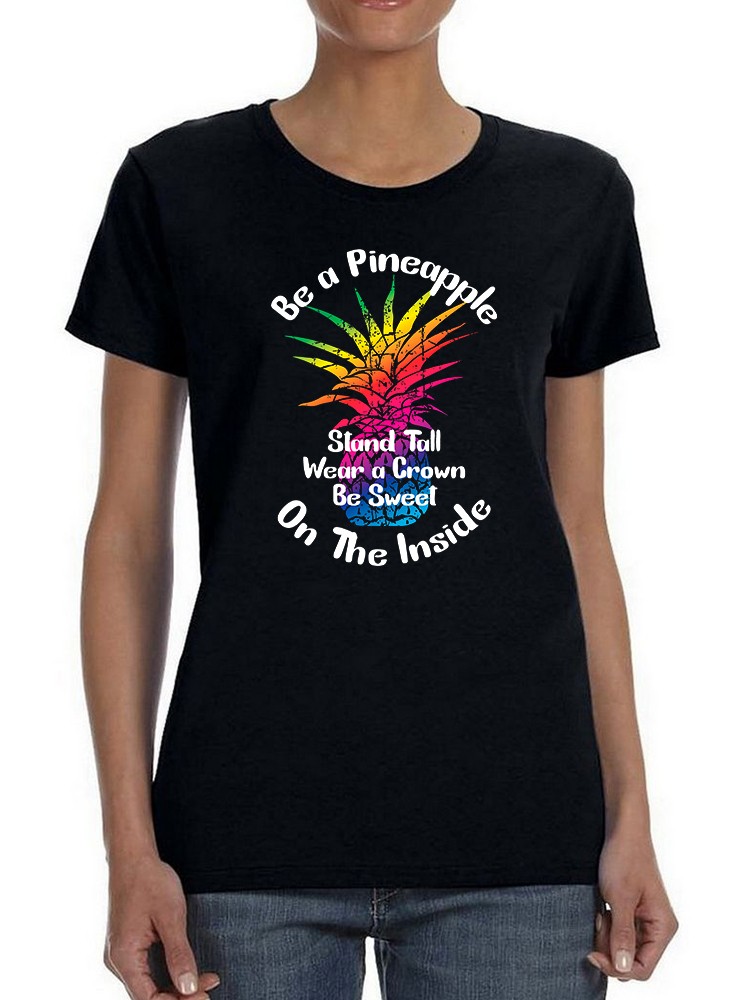 Playera Smartprintsink color Negro para Mujer Se Una Piña por Dentro