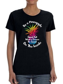 Foto 1 | Playera Smartprintsink color Negro para Mujer Se Una Piña por Dentro
