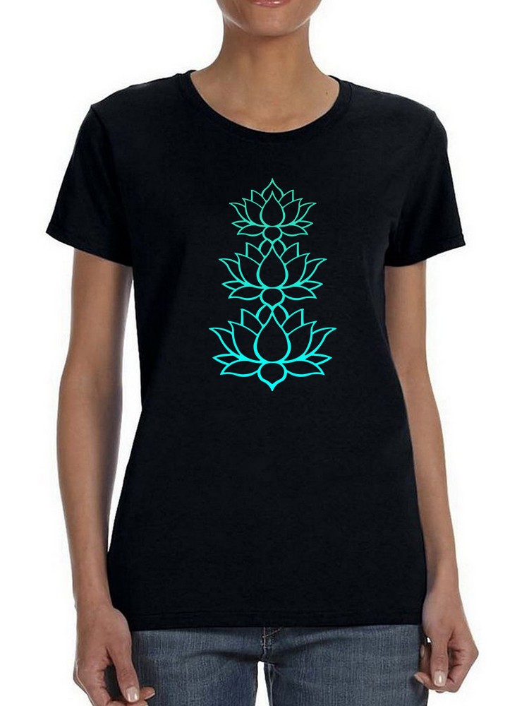 Foto 2 pulgar | Playera Smartprintsink Mujer Flores De Loto Verde Aqua