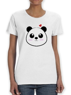 Foto 1 | Playera Smartprintsink para Mujer Panda con Corazones