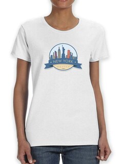 Foto 1 | Playera Smartprintsink para Mujer - Ciudad De New York. Logo Con Rascacielos