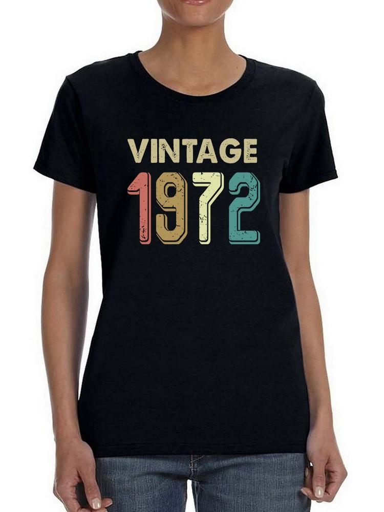 Foto 2 pulgar | Playera Smartprintsink color Negro para Mujer Vintage 1972