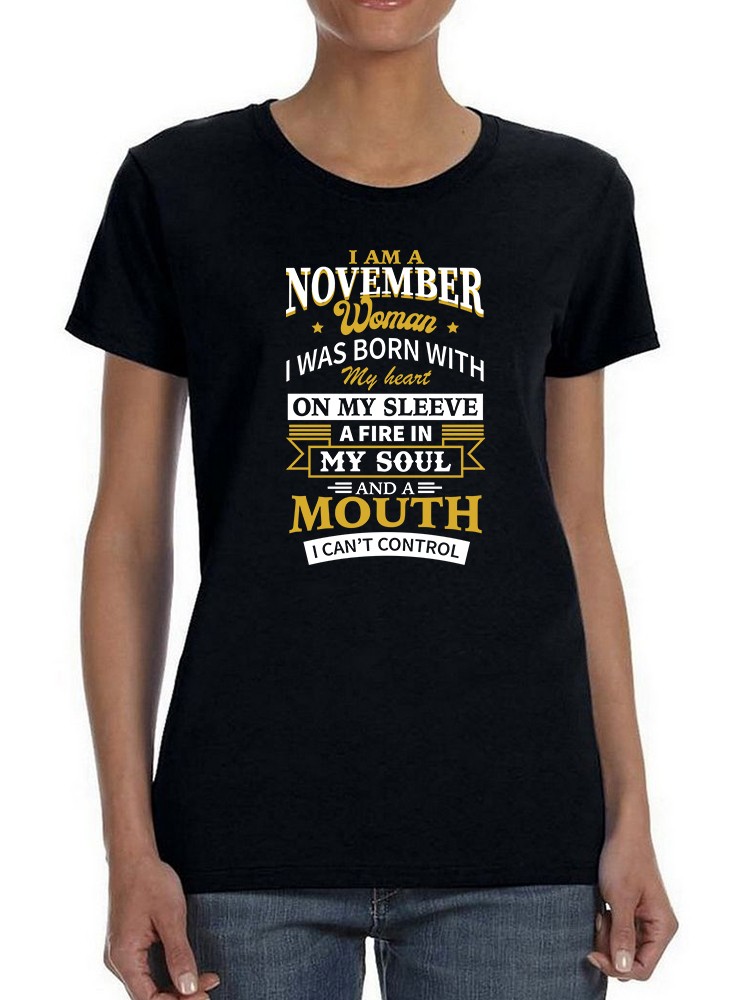 Playera Smartprintsink Mujer Soy Una Mujer de Noviembre