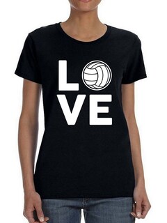 Foto 1 | Playera Smartprintsink color Negro para Mujer Amo Voleibol
